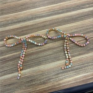 Anthropologie Pastel Gem Bow Earrings